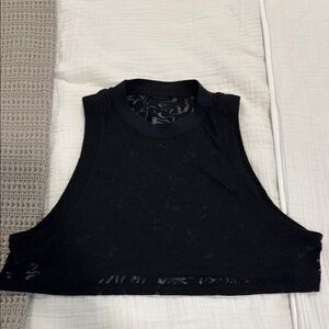 lululemon black all yours crop tank *see through